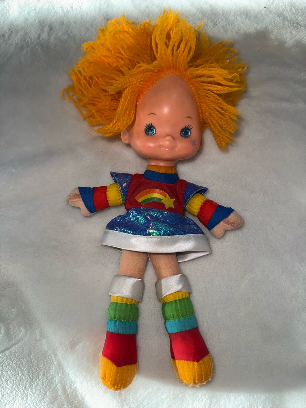Rainbow Star Plush Doll vintage- Yellow Hair, Multicolor Outfit